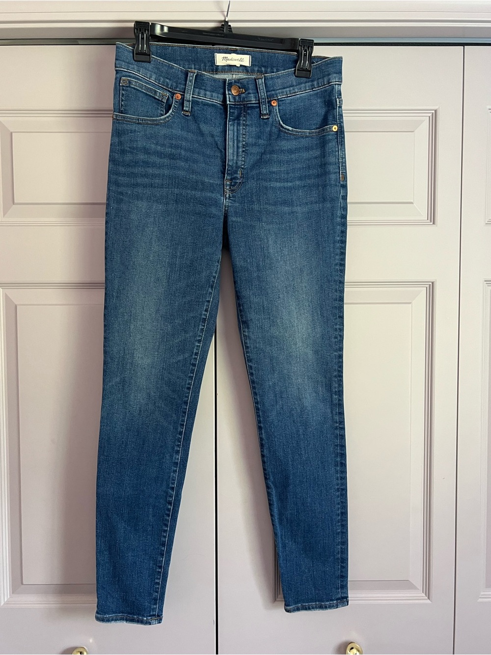 Madewell Slim High-Rise Skinny Jeans — Medium Blue Wash